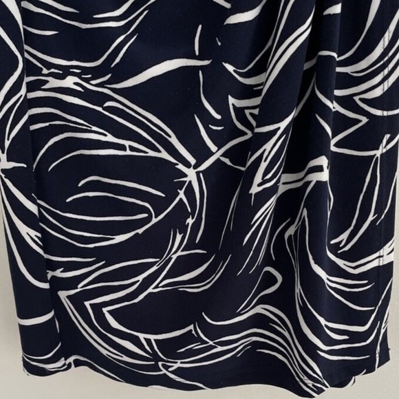 Lauren Ralph Lauren Women's Size 10 Black & White Jersey Sheath Dress Faux Wrap - Picture 6 of 15
